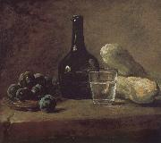 Jean Baptiste Simeon Chardin Lee s basket with glass bottles and cups cucumber oil painting reproduction